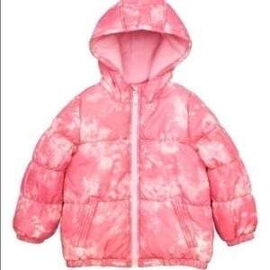 NEW OshKosh B'gosh Girl’s Pink Tie-Dye Fleece Lined Puffer Coat